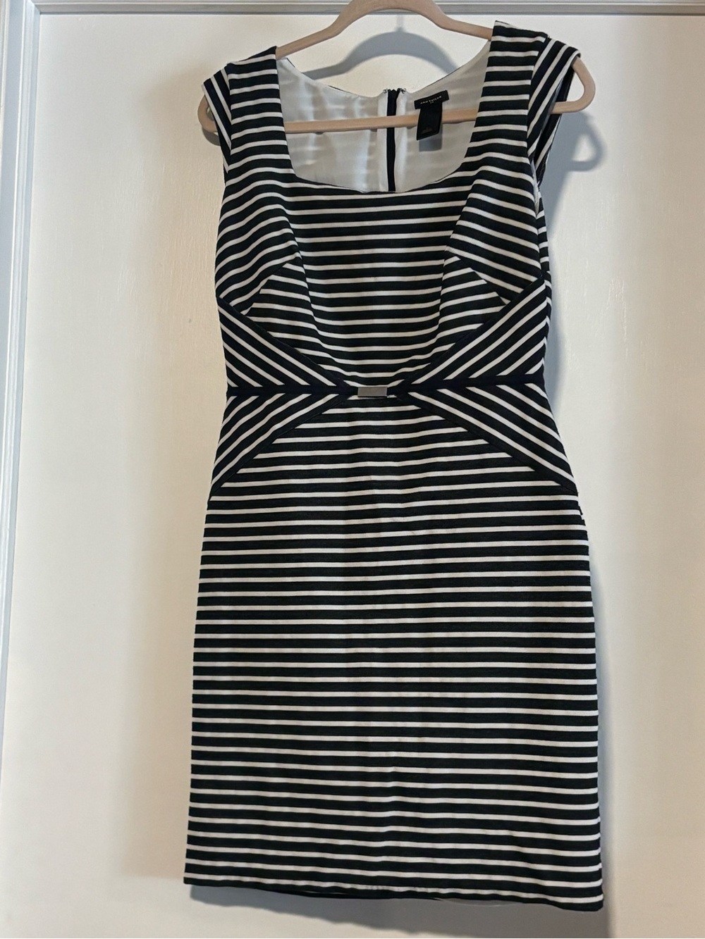Ann Taylor Black and White Striped Dress